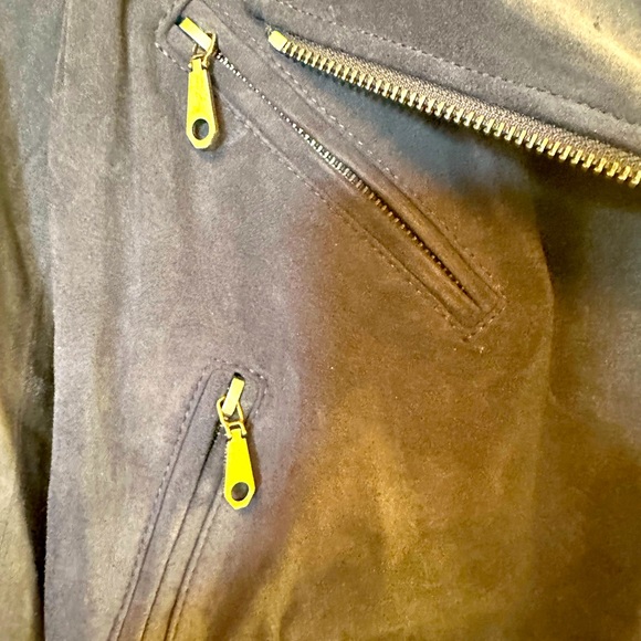 Blue suede jacket by Rebecca Minkhoff, size large, barely worn - Picture 6 of 7